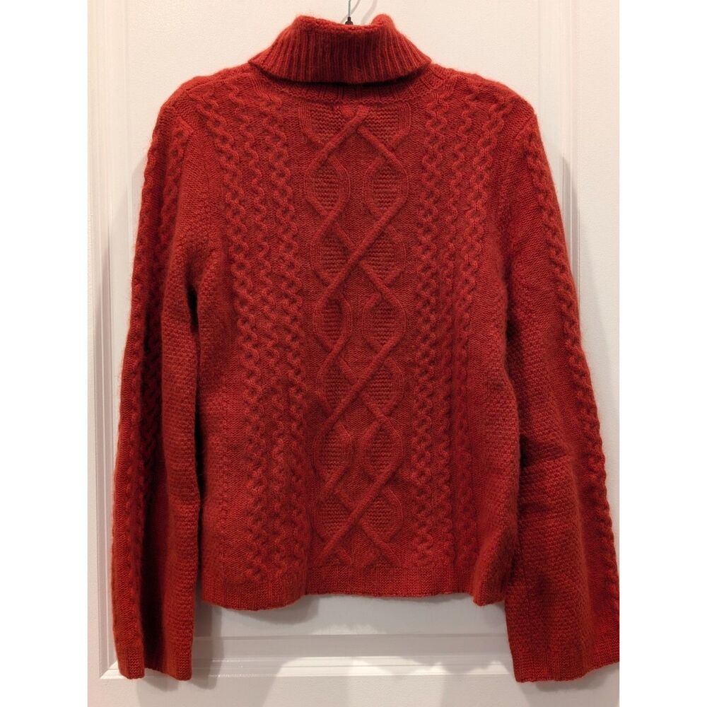 Carole Little Vintage Chunky Knit Sweater Burnt Orange Rust Med Cozycore Angora - Picture 6 of 13